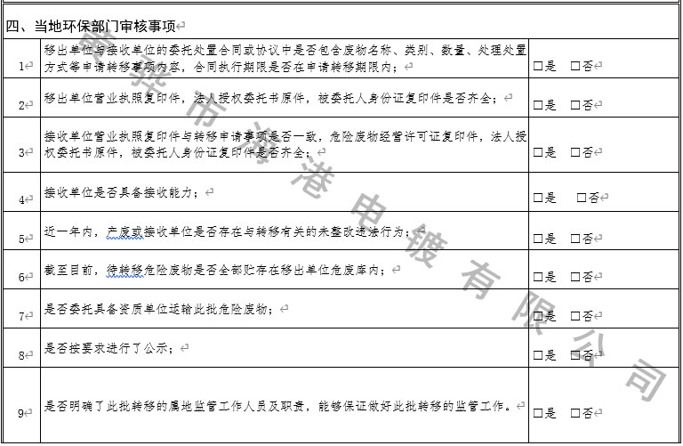 河北省固体（危险）废物跨省移出申请表